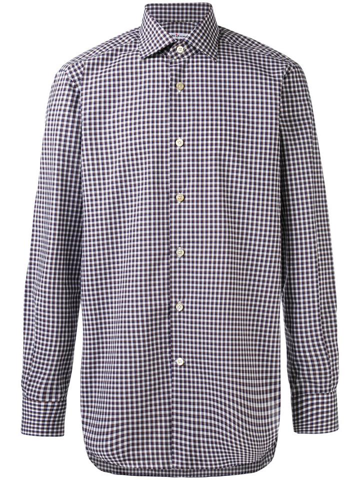 Kiton - Fine Check Shirt - Men - Cotton - 41, White, Cotton