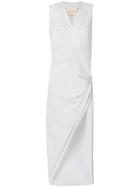 Erika Cavallini Sleeveless Gathered High Slit Dress - Grey