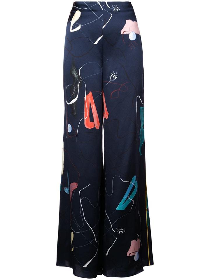 Roksanda Graphic Print Trousers - Blue
