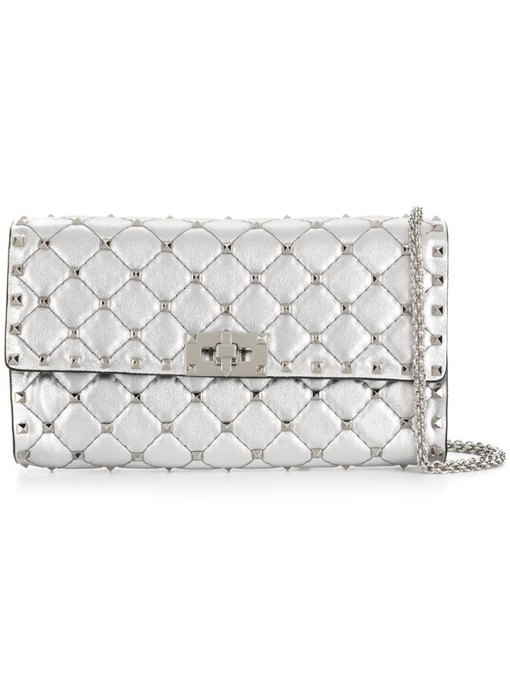 Valentino Valentino Garavani Spike Rockstud Shoulder Bag - Metallic