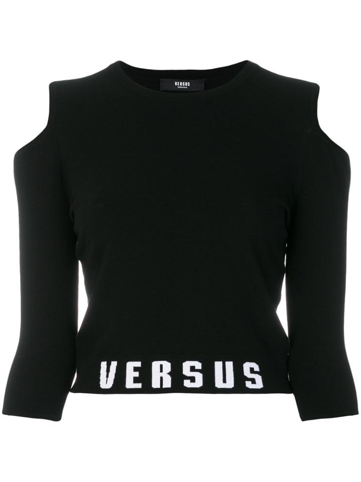 Versus Shoulderless Logo Dress - Black
