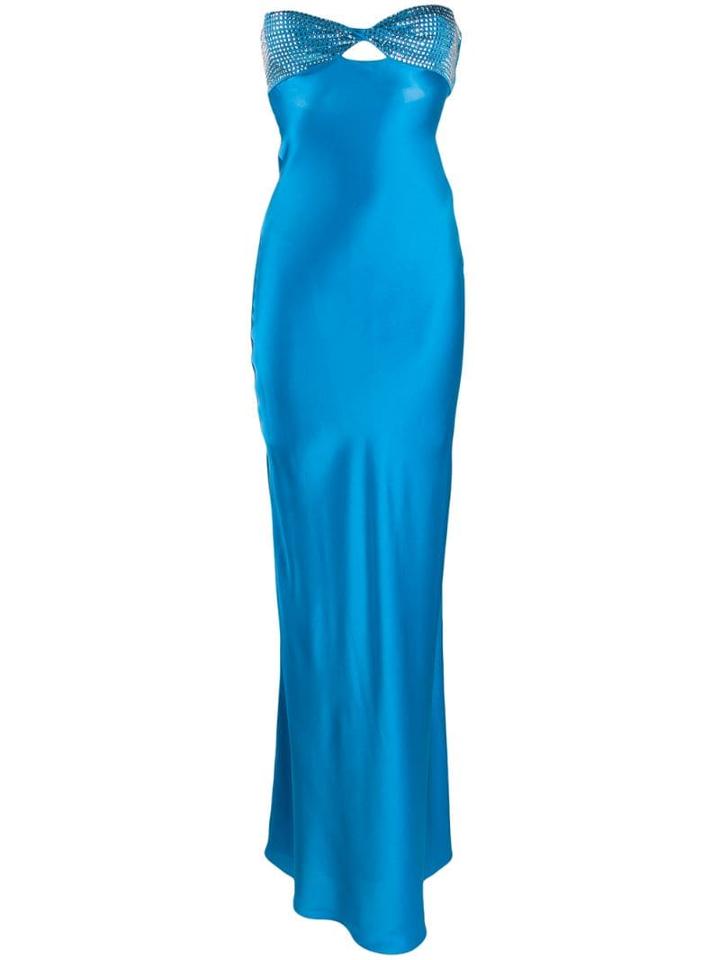 Alessandra Rich Sequin Embellished Evening Dress - Blue