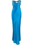 Alessandra Rich Sequin Embellished Evening Dress - Blue