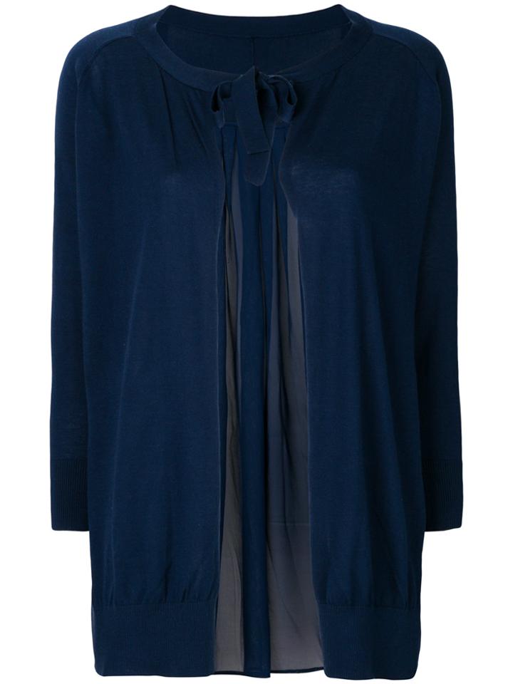 Sottomettimi Front Tie Cardigan - Blue