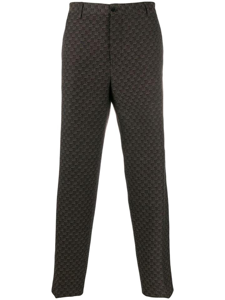 Etro Checked Suit Trousers - Brown