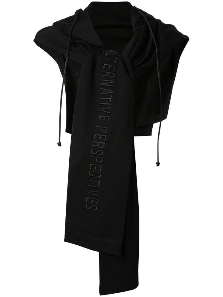 Juun.j Hoodie Scarf - Black