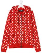 Hydrogen Printed Zip Hoodie - Red
