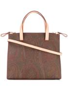 Etro - Paisley Tote Bag - Women - Cotton/calf Leather/polyester/pvc - One Size, Beige, Cotton/calf Leather/polyester/pvc