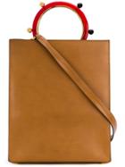 Marni Embellished Handle Pannier Bag - Brown