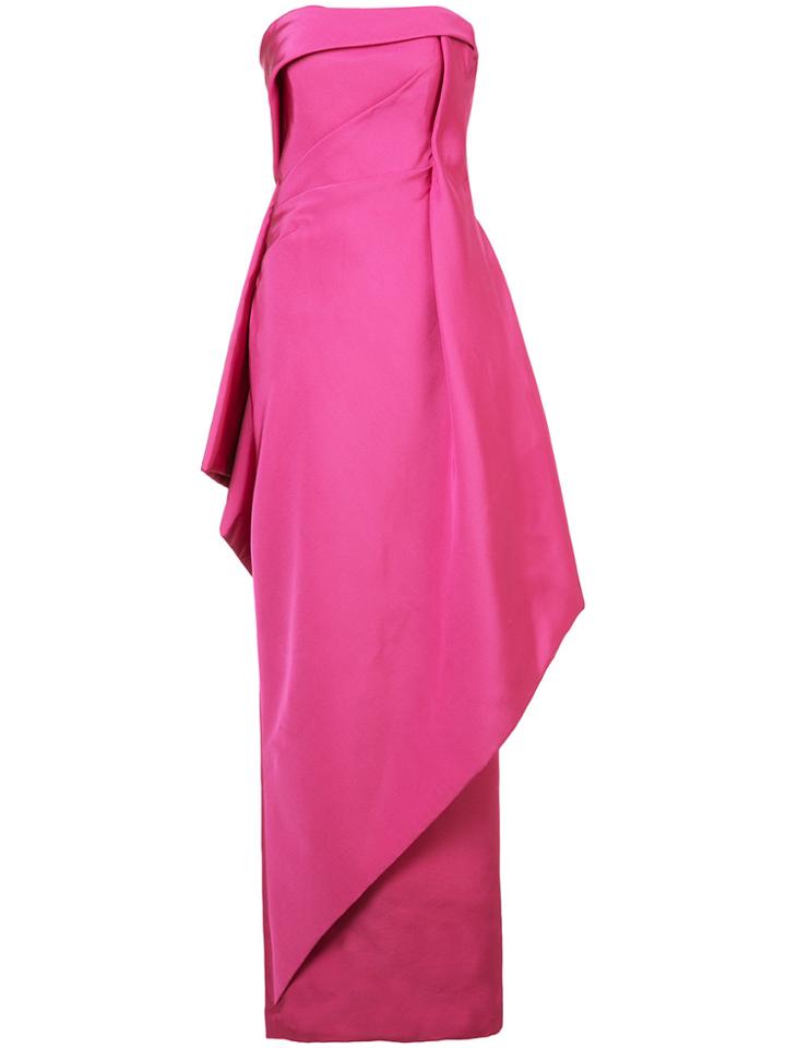 Rubin Singer Strapless Faille Gown - Pink & Purple