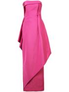 Rubin Singer Strapless Faille Gown - Pink & Purple