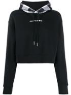 Calvin Klein Jeans Check-panelled Hoodie - Black