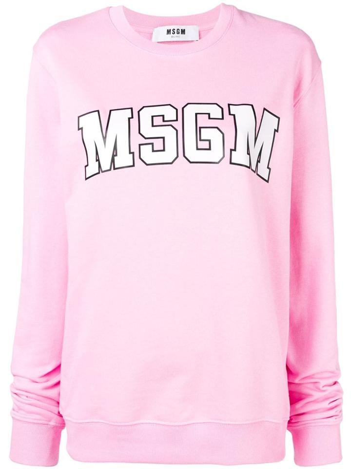Msgm Basic Logo Sweatshirt - Pink