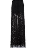 Adam Lippes Lace Relaxed Leg Trousers, Women's, Size: 4, Black, Cotton