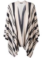 N.peal Striped Poncho Cardigan, Women's, Nude/neutrals, Cashmere