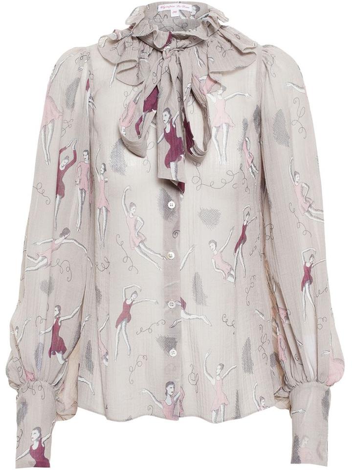 Olympia Le-tan Nutcracker Print Pussy Bow Blouse