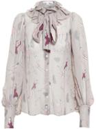Olympia Le-tan Nutcracker Print Pussy Bow Blouse