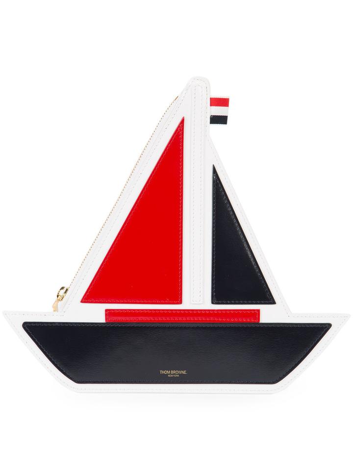 Thom Browne - Boat Shaped Clutch - Women - Leather - One Size, Women's, Blue, Leather