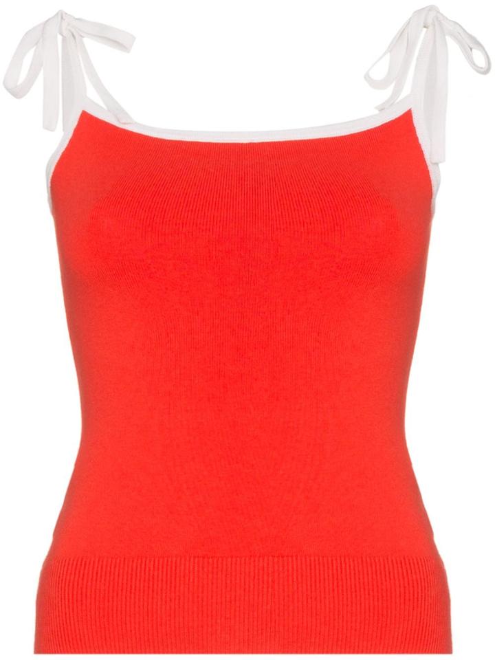 Joostricot Strappy Silk Blend Top - Red