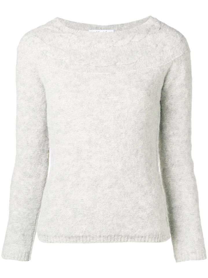 Blugirl Long-sleeve Fitted Sweater - Grey