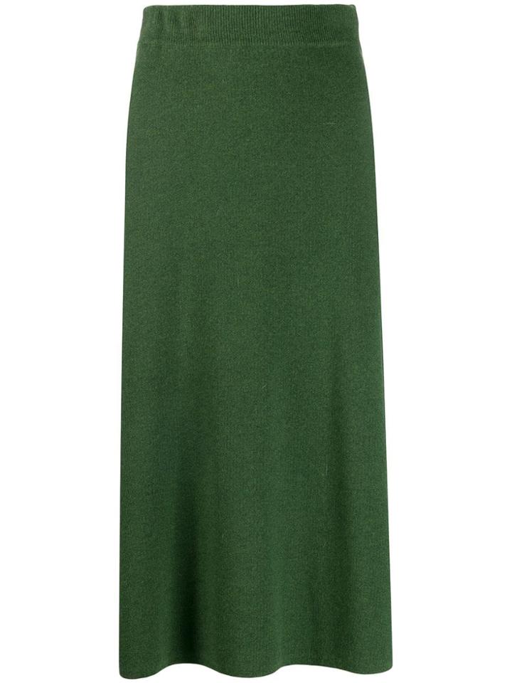 Yves Salomon Knitted Midi Skirt - Green