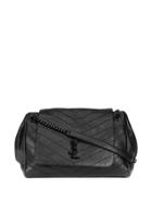 Saint Laurent Calf Leather Monogrammed Bag - Black
