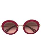 Miu Miu Eyewear Oversize Round Frame Sunglasses - Pink & Purple