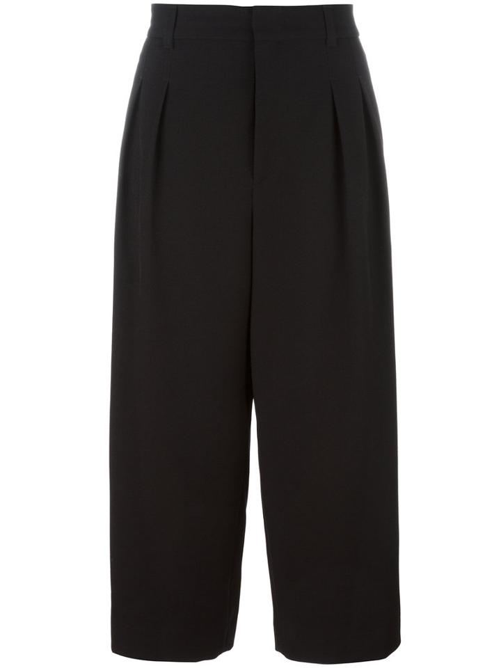 J.w.anderson Loose Fit Cropped Trousers, Men's, Size: 46, Black, Cotton/rayon/virgin Wool