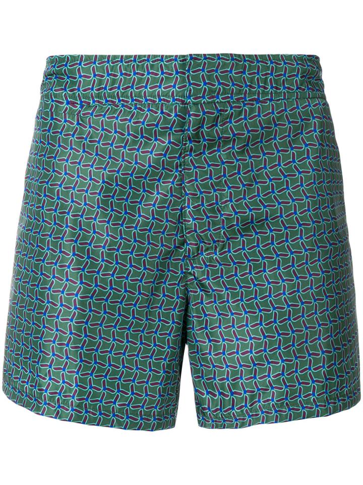 Prada Abstract Pattern Swim Shorts - Green