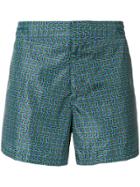 Prada Abstract Pattern Swim Shorts - Green