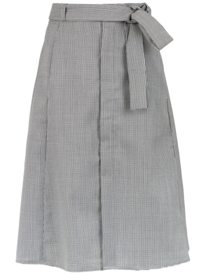 Egrey Wool-blend Pied De Poule Skirt - Black