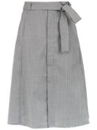 Egrey Wool-blend Pied De Poule Skirt - Black
