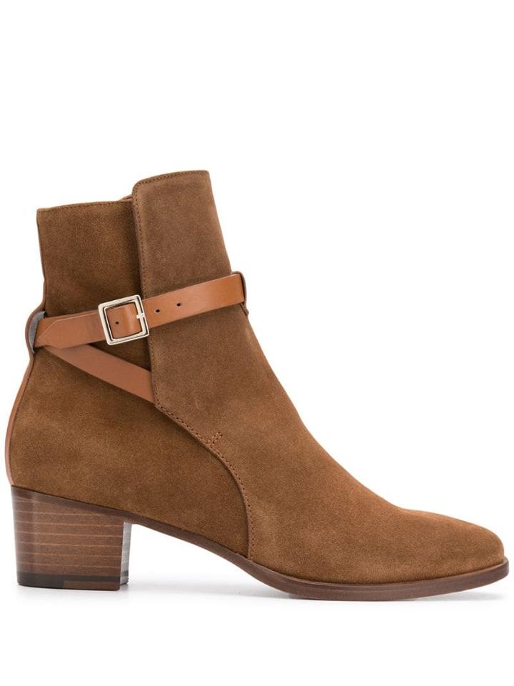 L'autre Chose Wrap Strap Boots - Brown
