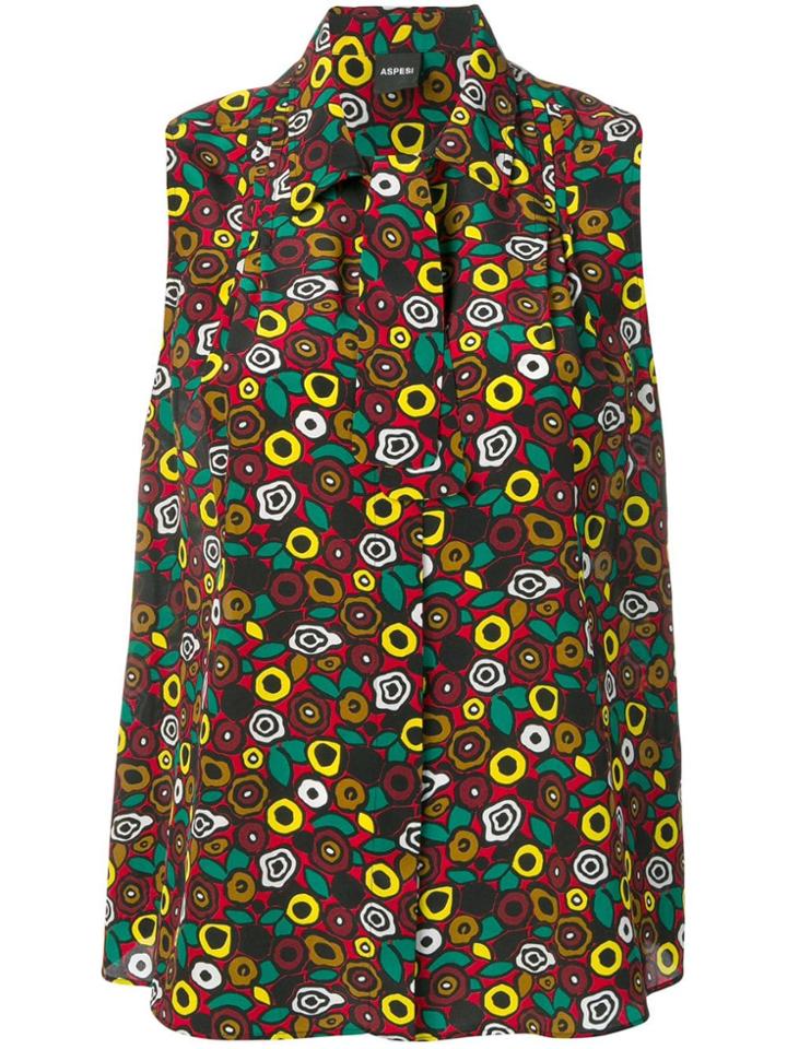 Aspesi Sleeveless Geometric Top - Brown