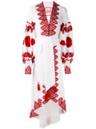 Yuliya Magdych - 'gzhel' Dress - Women - Linen/flax - M, White, Linen/flax
