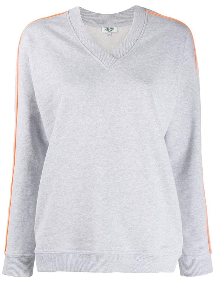 Kenzo V-neck Logo Top - Grey