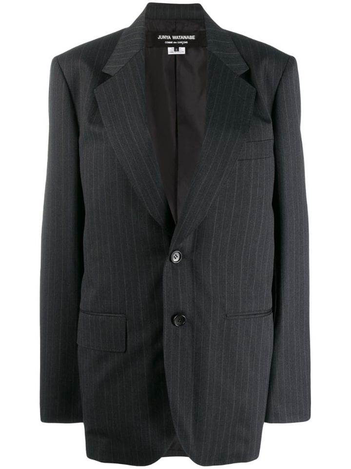 Junya Watanabe Oversized Pinstripe Blazer - Grey