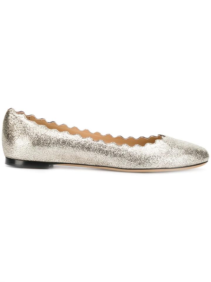 Chloé Lauren Glitter Ballerinas - Metallic