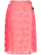 Christopher Kane Neon Pink Lace Kilt - Pink & Purple