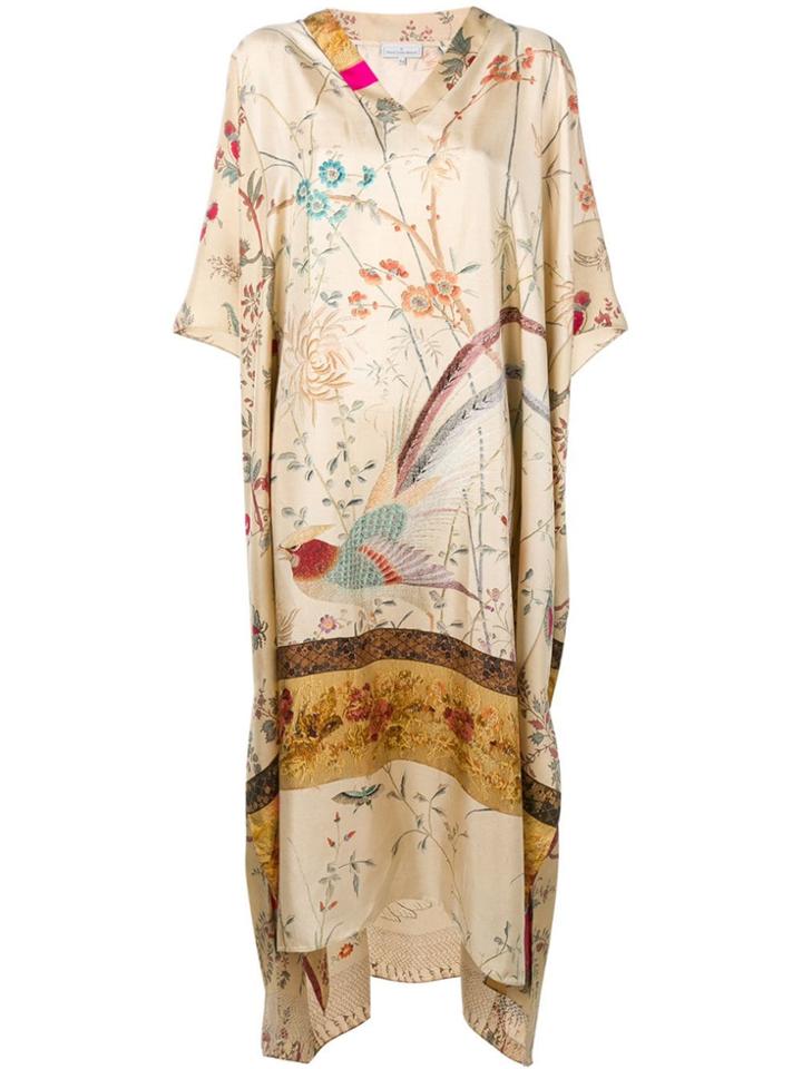 Pierre-louis Mascia Oriental Print Dress - Neutrals