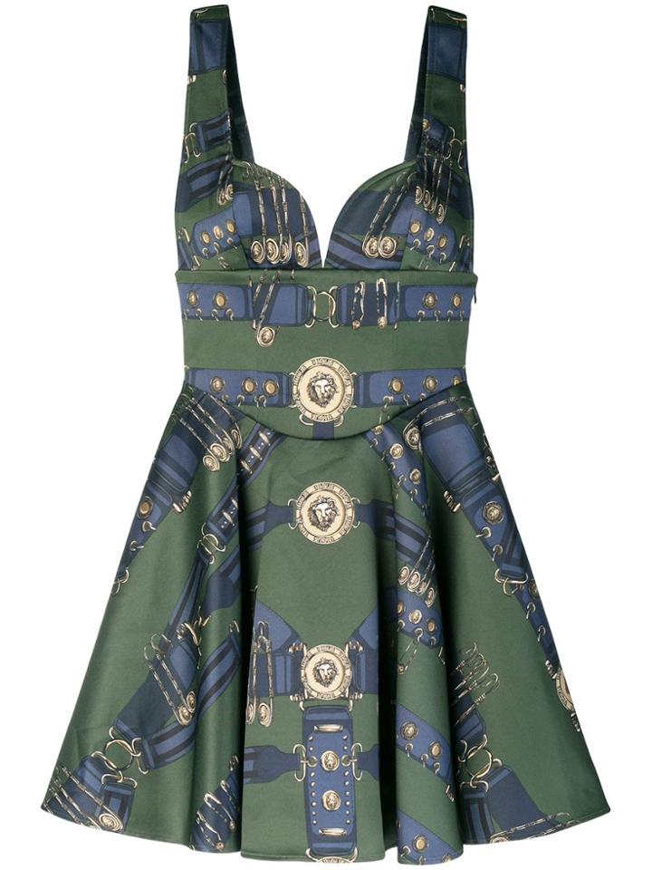 Versus Sleeveless Printed Dress - Green