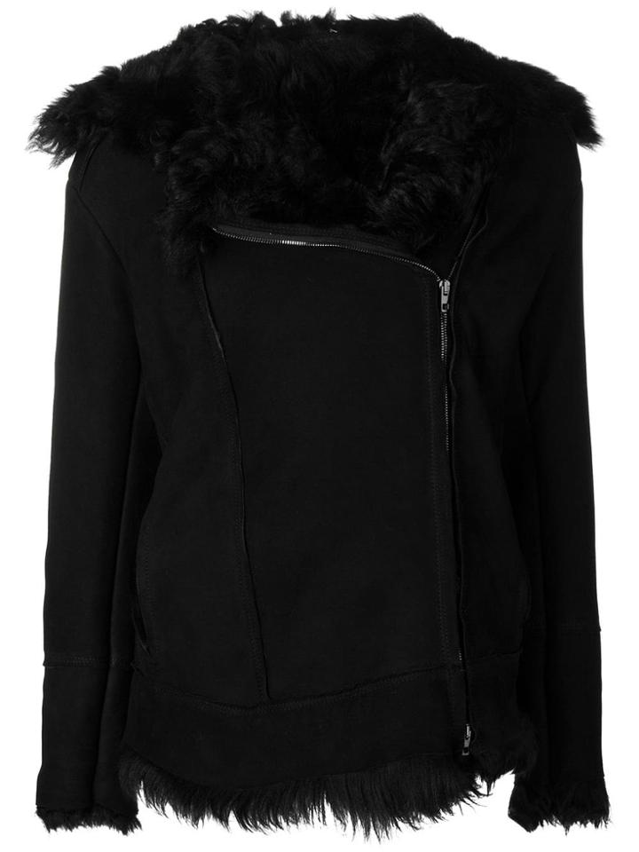 Salvatore Santoro Shearling Biker Jacket - Black