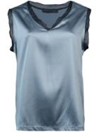 Fabiana Filippi Lace Trim Tank - Blue