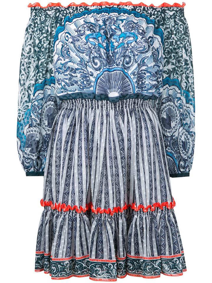 Mary Katrantzou - Back Of Cards Dress - Women - Silk/polyester - 12, Blue, Silk/polyester
