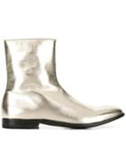 Alexander Mcqueen Metallic Ankle Boots - Gold