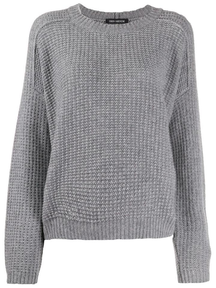 Iris Von Arnim Waffle-knit Jumper - Grey
