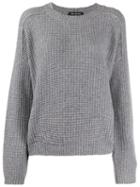 Iris Von Arnim Waffle-knit Jumper - Grey