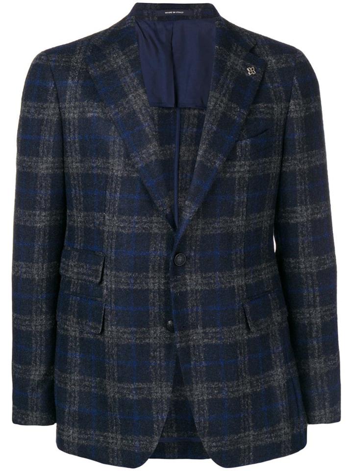 Tagliatore Tartan Pattern Blazer - Blue