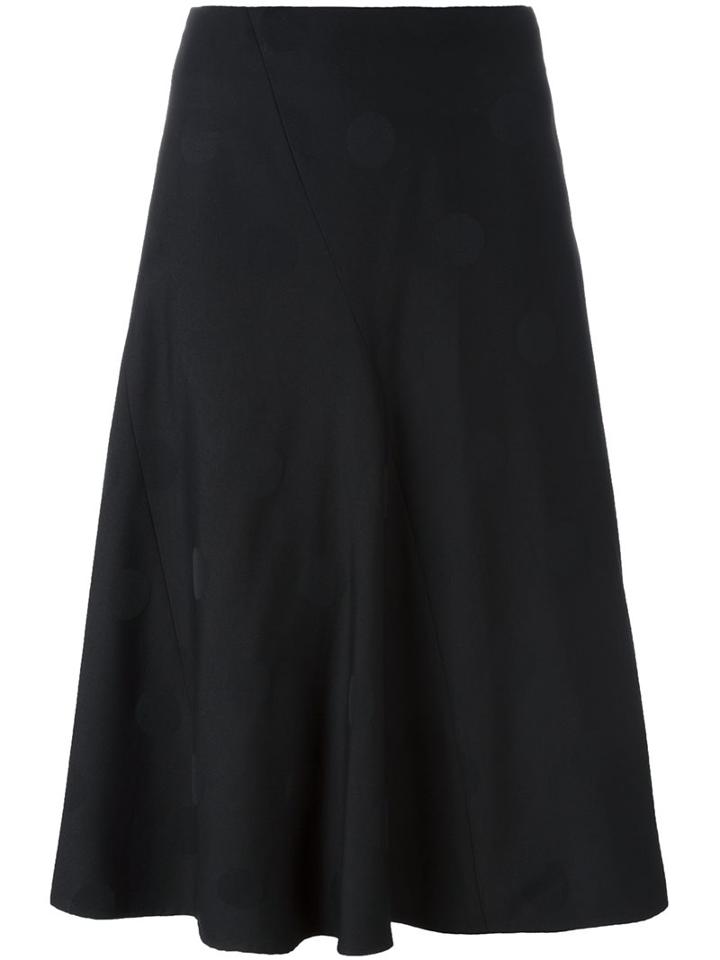 Y's - Panelled Skirt - Women - Cupro/rayon/wool - 2, Black, Cupro/rayon/wool