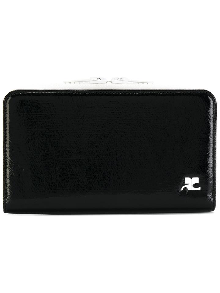 Courrèges Logo Plaque Zip Wallet - Black